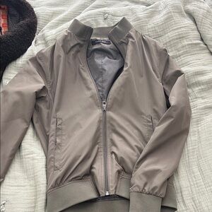 Zara Taupe Bomber Jacket